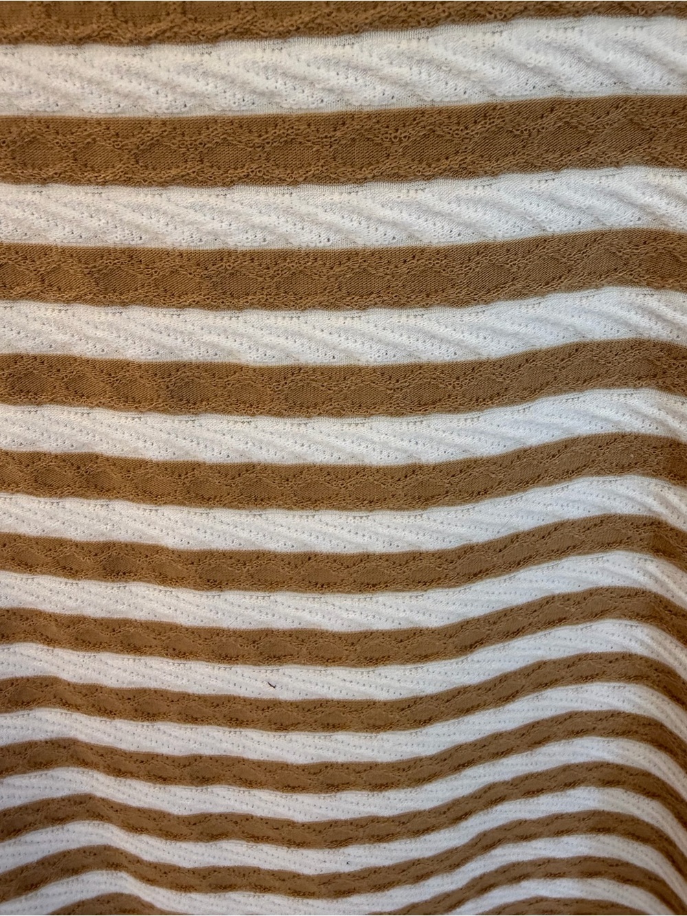 Ann Taylor Striped Short Sleeve Tee in White & Tan size large - Picture 4 of 6